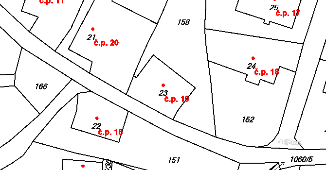 Barochov 19, Řehenice na parcele st. 23 v KÚ Malešín, Katastrální mapa
