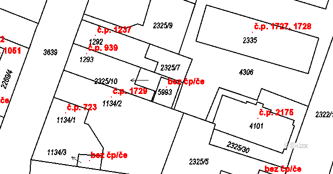 Rakovník 121631141 na parcele st. 5993 v KÚ Rakovník, Katastrální mapa