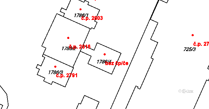 Šumperk 2762 na parcele st. 1786/4 v KÚ Šumperk, Katastrální mapa