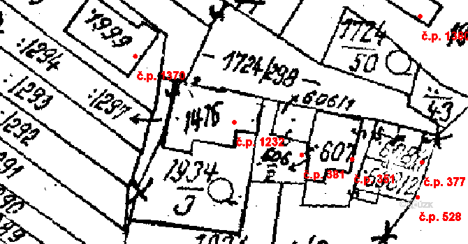 Lanžhot 1232 na parcele st. 1416 v KÚ Lanžhot, Katastrální mapa
