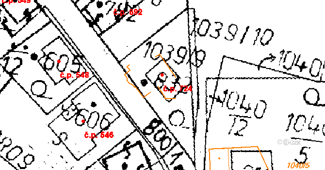Kamenický Šenov 724 na parcele st. 832 v KÚ Kamenický Šenov, Katastrální mapa