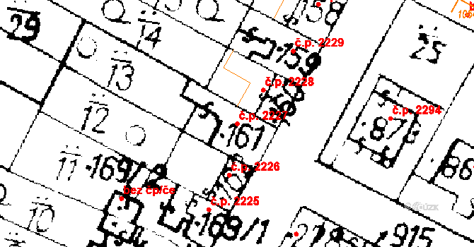 Podlusky 2227, Roudnice nad Labem na parcele st. 161 v KÚ Podlusky, Katastrální mapa