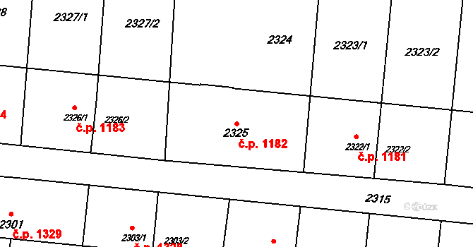 Petřvald 1182 na parcele st. 2325 v KÚ Petřvald u Karviné, Katastrální mapa