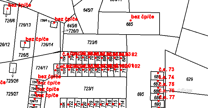 Miřetice u Klášterce nad Ohří 85, Klášterec nad Ohří na parcele st. 699 v KÚ Miřetice u Klášterce nad Ohří, Katastrální mapa