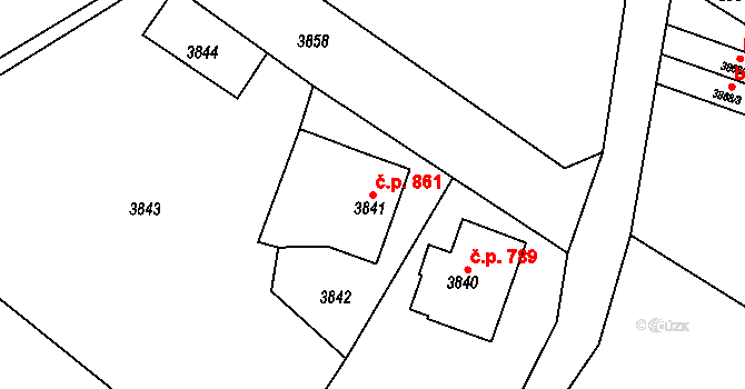 Smržovka 861 na parcele st. 3841 v KÚ Smržovka, Katastrální mapa
