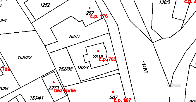 Úšovice 763, Mariánské Lázně na parcele st. 2319 v KÚ Úšovice, Katastrální mapa