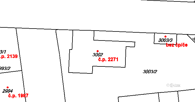Vinohrady 2271, Praha na parcele st. 3002 v KÚ Vinohrady, Katastrální mapa