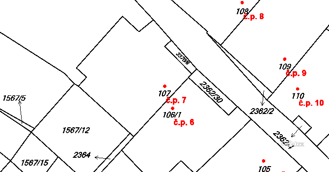 Lipovka 7, Deštná na parcele st. 107 v KÚ Lipovka, Katastrální mapa