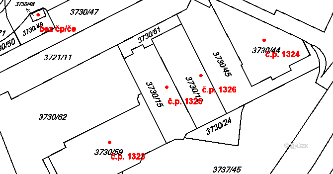 Lutyně 1325, Orlová na parcele st. 3730/15 v KÚ Horní Lutyně, Katastrální mapa