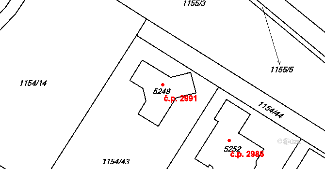 Dvůr Králové nad Labem 2991 na parcele st. 5249 v KÚ Dvůr Králové nad Labem, Katastrální mapa