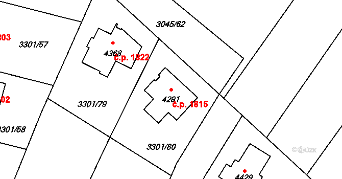 Čelákovice 1815 na parcele st. 4291 v KÚ Čelákovice, Katastrální mapa