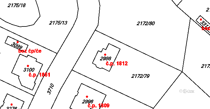 Lysá nad Labem 1812 na parcele st. 2986 v KÚ Lysá nad Labem, Katastrální mapa
