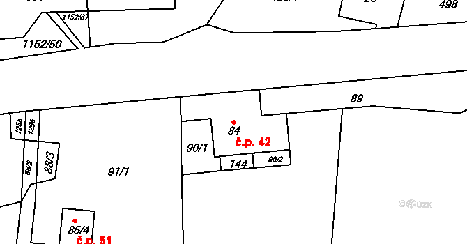Česká Ves 42, Město Albrechtice na parcele st. 84 v KÚ Česká Ves u Města Albrechtic, Katastrální mapa