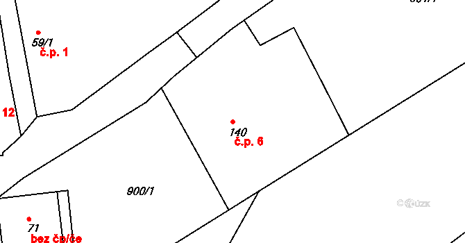 Nuzov 6, Paseky na parcele st. 140 v KÚ Paseky u Písku, Katastrální mapa