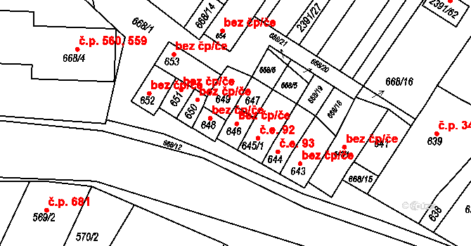 Hrušky 91, Katastrální mapa
