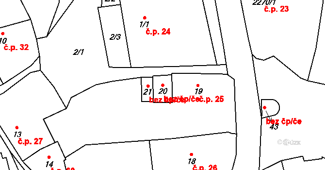 Ústí nad Labem 38809141 na parcele st. 20 v KÚ Brná nad Labem, Katastrální mapa