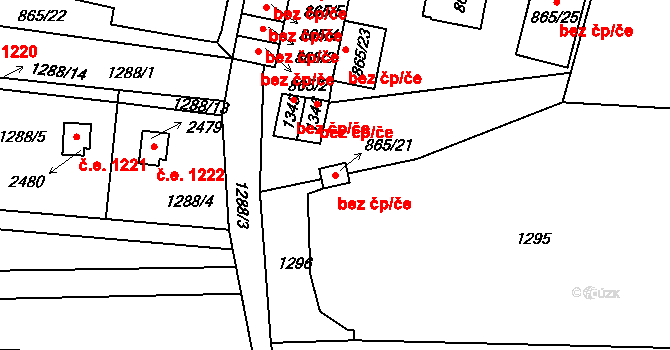 Milevsko 39961141 na parcele st. 865/21 v KÚ Milevsko, Katastrální mapa
