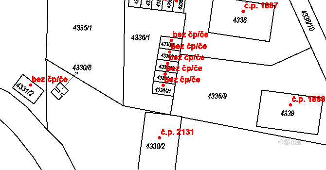 Česká Lípa 42280141 na parcele st. 4336/21 v KÚ Česká Lípa, Katastrální mapa