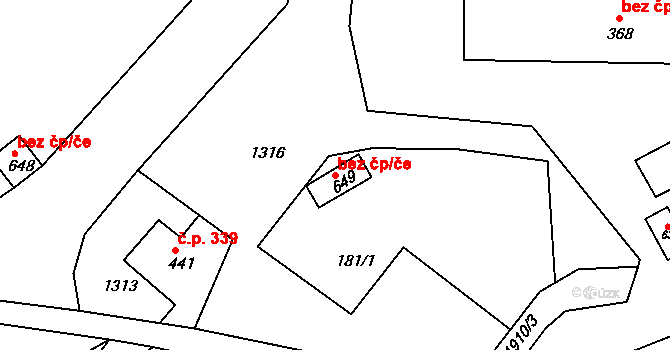 Rumburk 42885141 na parcele st. 649 v KÚ Dolní Křečany, Katastrální mapa