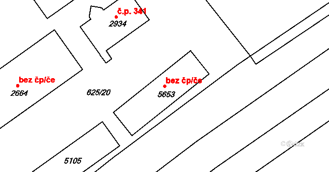 Kroměříž 42899141 na parcele st. 5653 v KÚ Kroměříž, Katastrální mapa
