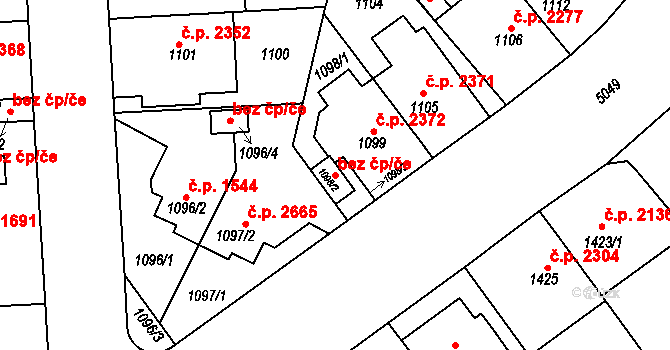 Přerov 43359141 na parcele st. 1098/2 v KÚ Přerov, Katastrální mapa