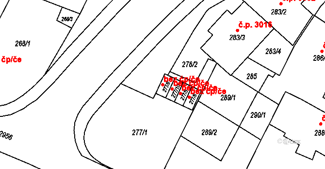 Opava 43799141 na parcele st. 277/8 v KÚ Opava-Předměstí, Katastrální mapa