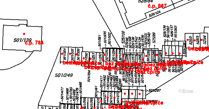 Ráj 588, Karviná na parcele st. 501/253 v KÚ Ráj, Katastrální mapa
