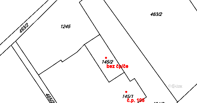 Semechnice 44320141 na parcele st. 145/2 v KÚ Semechnice, Katastrální mapa