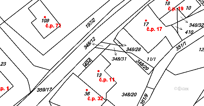 Břevnice 44525141 na parcele st. 42 v KÚ Břevnice, Katastrální mapa