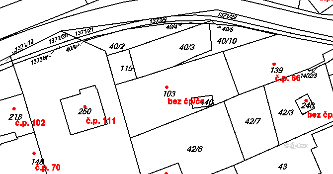 Valašské Klobouky 44774141 na parcele st. 103 v KÚ Lipina, Katastrální mapa
