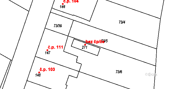 Neratovice 45425141 na parcele st. 271 v KÚ Byškovice, Katastrální mapa