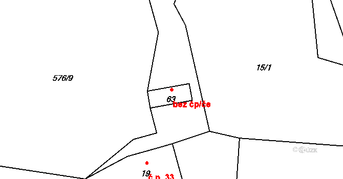 Vacov 46180141 na parcele st. 63 v KÚ Žár u Čkyně, Katastrální mapa
