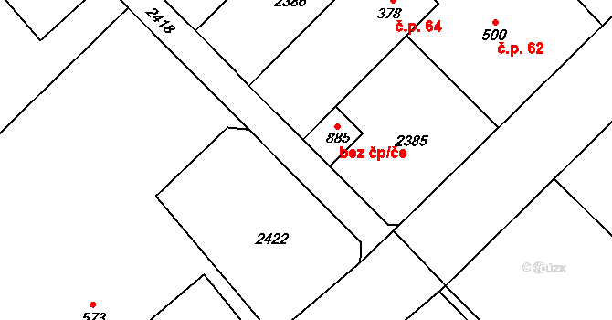 Třinec 46461141 na parcele st. 885 v KÚ Konská, Katastrální mapa