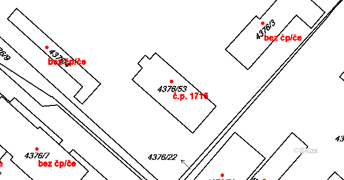 Mikulov 1716 na parcele st. 4376/53 v KÚ Mikulov na Moravě, Katastrální mapa