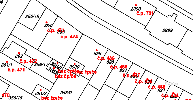 Sušice II 439, Sušice na parcele st. 829 v KÚ Sušice nad Otavou, Katastrální mapa