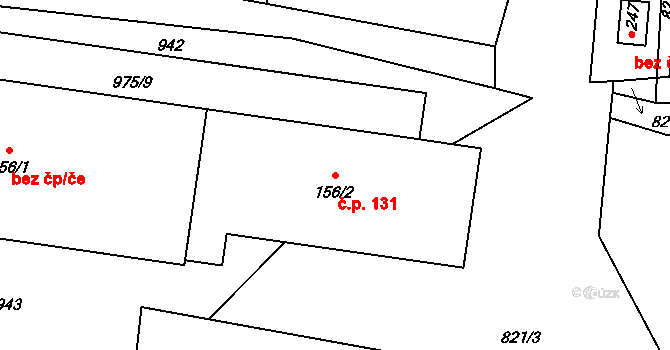 Hracholusky 131 na parcele st. 156/2 v KÚ Hracholusky u Prachatic, Katastrální mapa