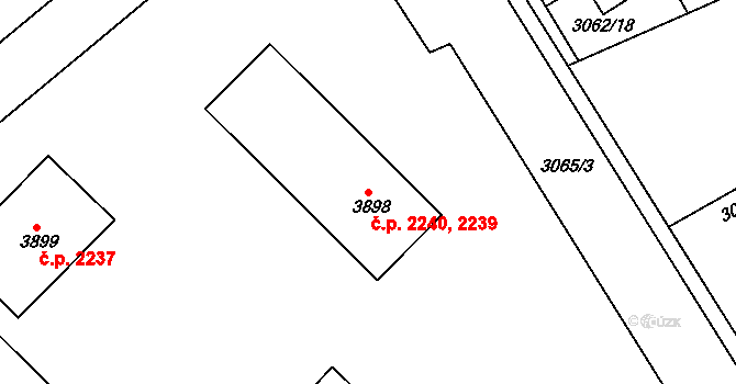 Rakovník II 2239,2240, Rakovník na parcele st. 3898 v KÚ Rakovník, Katastrální mapa