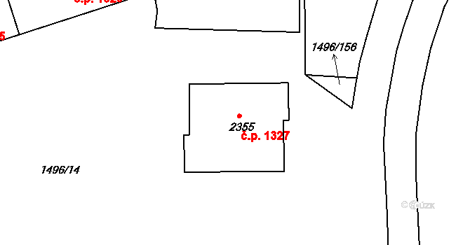 Humpolec 1327 na parcele st. 2355 v KÚ Humpolec, Katastrální mapa