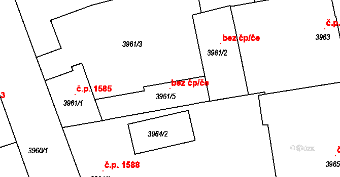 České Budějovice 96314141 na parcele st. 3961/5 v KÚ České Budějovice 3, Katastrální mapa