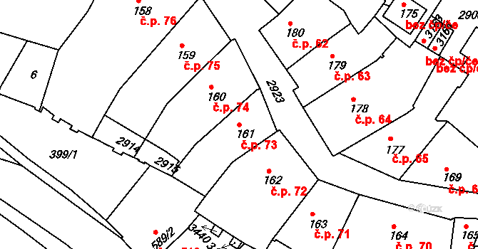 Chrudim I 73, Chrudim na parcele st. 161 v KÚ Chrudim, Katastrální mapa