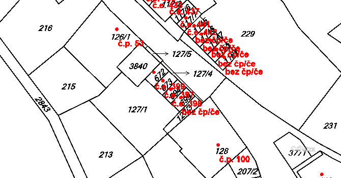 Krupka 398 na parcele st. 694 v KÚ Krupka, Katastrální mapa