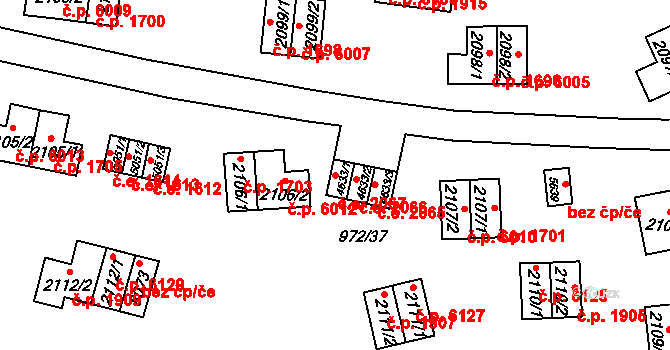 Zlín 2067 na parcele st. 4633/1 v KÚ Zlín, Katastrální mapa