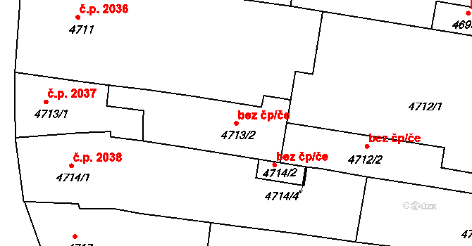 České Budějovice 40506142 na parcele st. 4713/2 v KÚ České Budějovice 3, Katastrální mapa