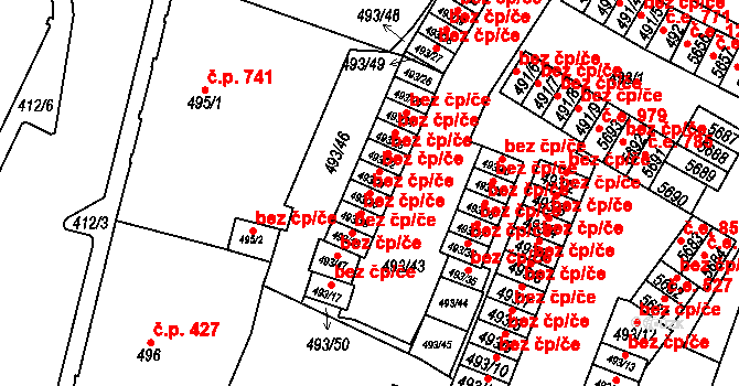 Chomutov 41229142 na parcele st. 493/20 v KÚ Chomutov I, Katastrální mapa