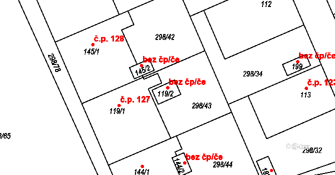 Kolšov 43295142 na parcele st. 119/2 v KÚ Kolšov, Katastrální mapa