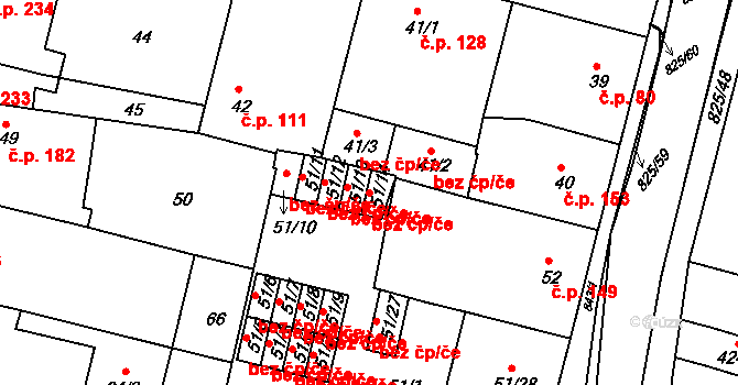 Plzeň 46582142 na parcele st. 51/14 v KÚ Doudlevce, Katastrální mapa