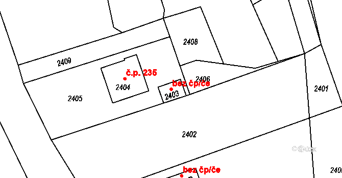 Třanovice 48584142 na parcele st. 2403 v KÚ Třanovice, Katastrální mapa
