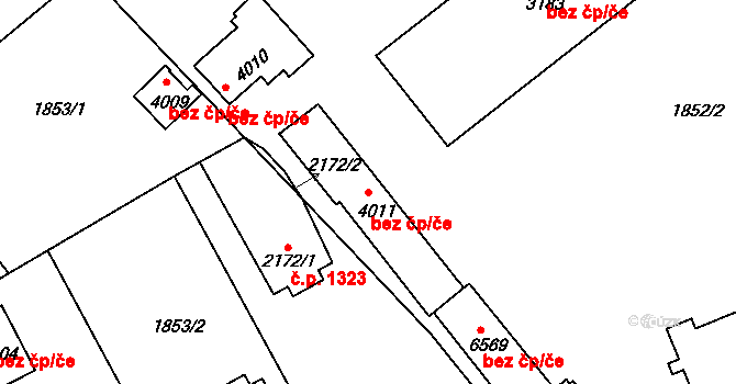 Písek 48700142 na parcele st. 4011 v KÚ Písek, Katastrální mapa