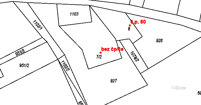 Pertoltice 49591142 na parcele st. 7/2 v KÚ Horní Pertoltice, Katastrální mapa
