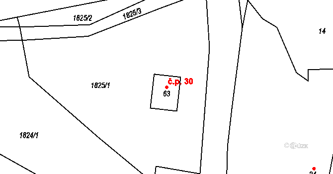 Hodoviz 30, Hvozd na parcele st. 63 v KÚ Hodoviz, Katastrální mapa